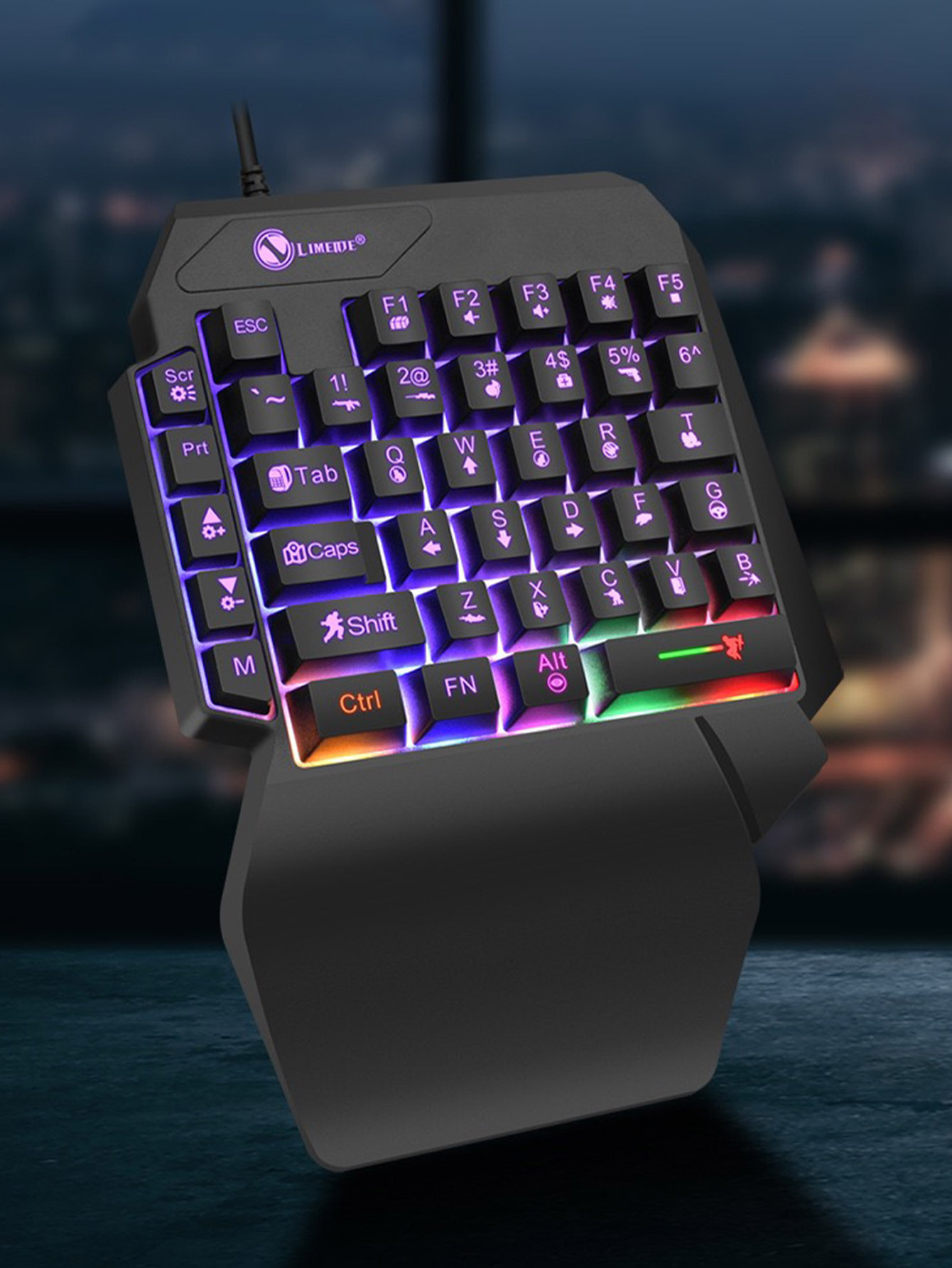 Gaming Keyboard Half - 기계식 한손용 라이트 게임 유선 키보드,