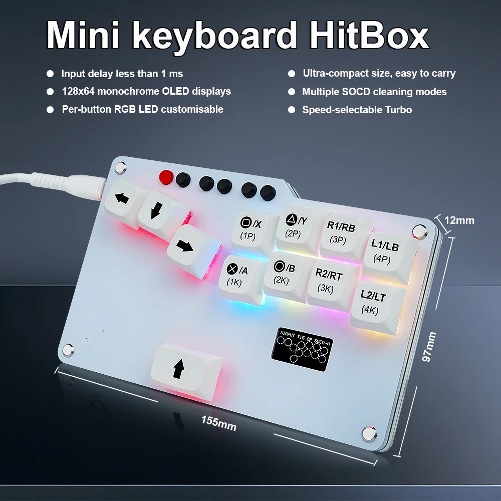 Gaming Keyboard No Rgb - Hitbox 미니 GP2040 CE 파이트스틱 포켓