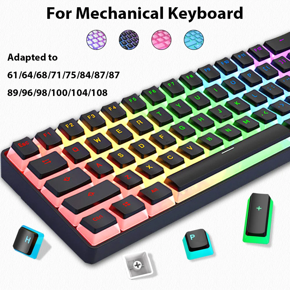 Gaming Keyboard No Rgb - 129키 푸딩 키캡 PBT 이중사출 RGB