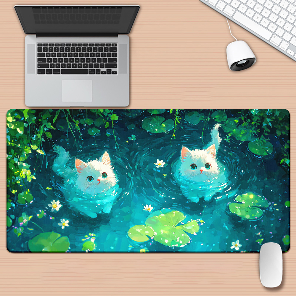 Gaming Keyboard Brand - 브랜드 귀여운 고양이 연못 XXL 마우스패드