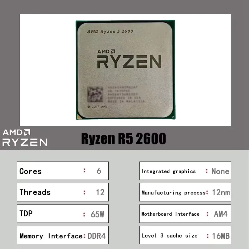 AMD 라이젠 5 2600 R5 2600 데스크탑 게이 - Amd Cpu Ryzen 5 리뷰 및 가격