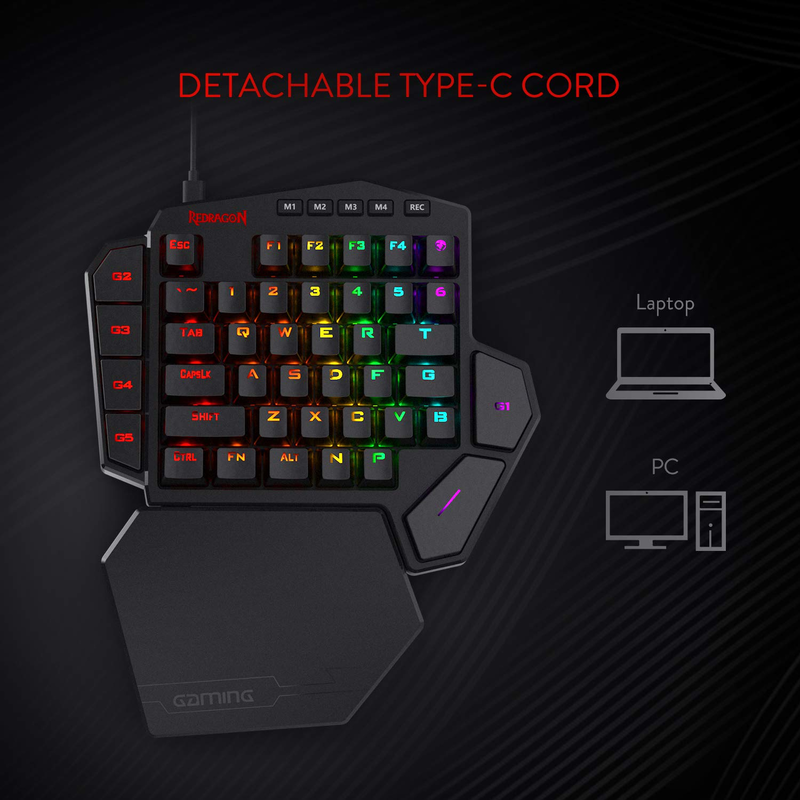 Redragon K585 DITI 한 손으로 RGB 기 - Gaming Keyboard Half 리뷰 및 가격