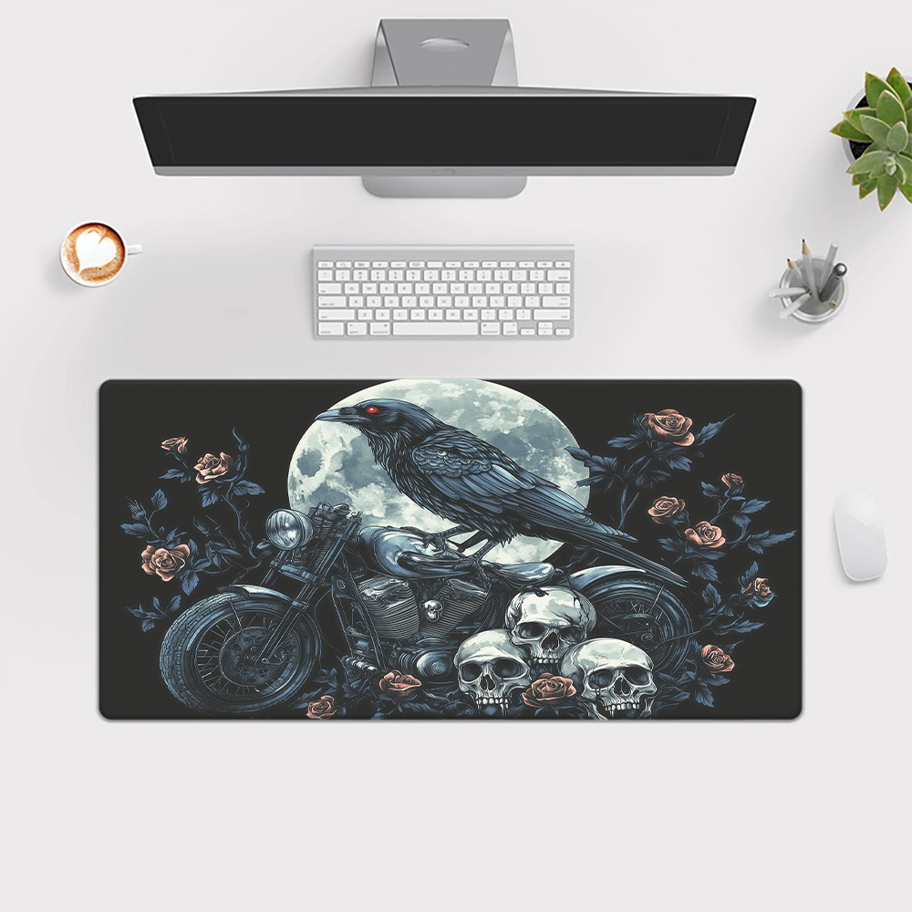 브랜드 고딕 레이븐 오토바이 게이밍 데스크 매트 짙은  - Gaming Keyboard Brand 리뷰 및 가격