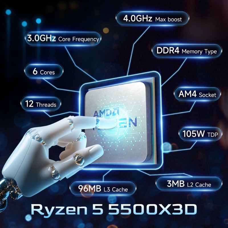 AMD 라이젠 5 5500X3D 게이밍 CPU 3.0G - Amd Cpu Ryzen 5 리뷰 및 가격