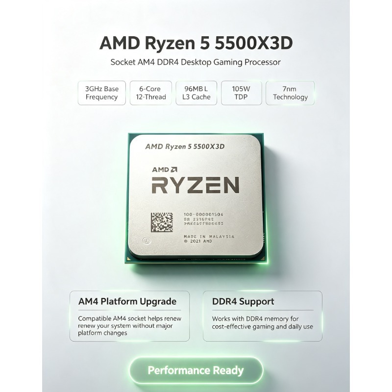 AMD 라이젠 5 5500X3D 게이밍 CPU 3.0G - Amd Cpu Ryzen 5 리뷰 및 가격