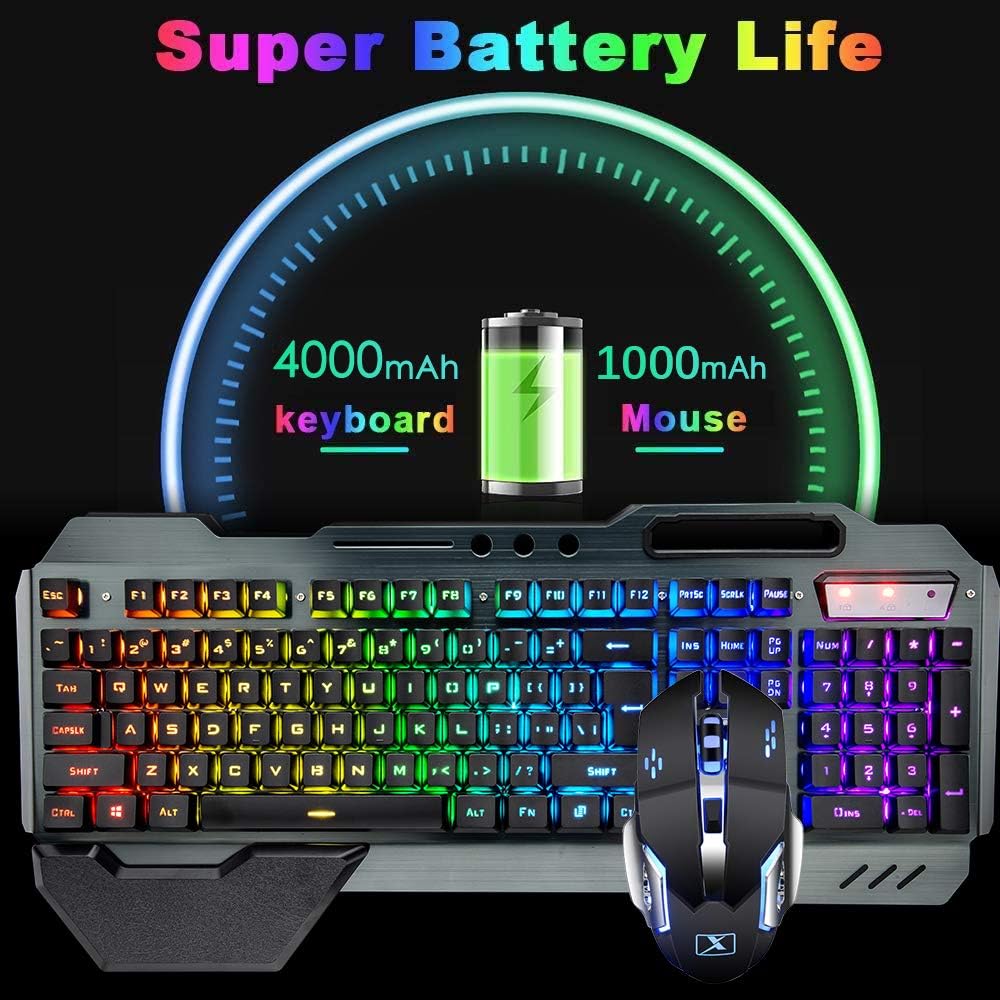 무선 게임용 키보드 및 마우스 콤보, 레인보우 LED  - Gaming Keyboard Ergonomic 리뷰 및 가격