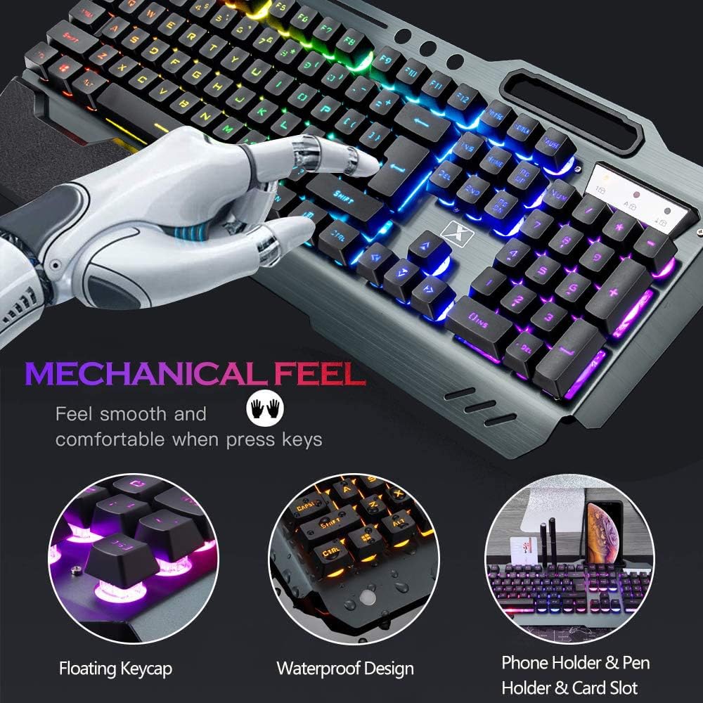 무선 게임용 키보드 및 마우스 콤보, 레인보우 LED  - Gaming Keyboard Ergonomic 리뷰 및 가격
