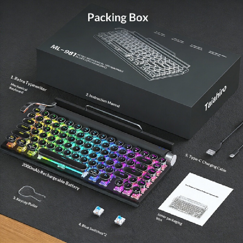 무선 기계식 키보드, 레트로 타자기 스타일 듀얼 모드  - Gaming Keyboard Not Typing 리뷰 및 가격