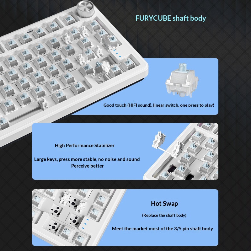 Furycube Rx75 Pro 트라이 모드 러시아어  - Gaming Keyboard Not Typing 리뷰 및 가격