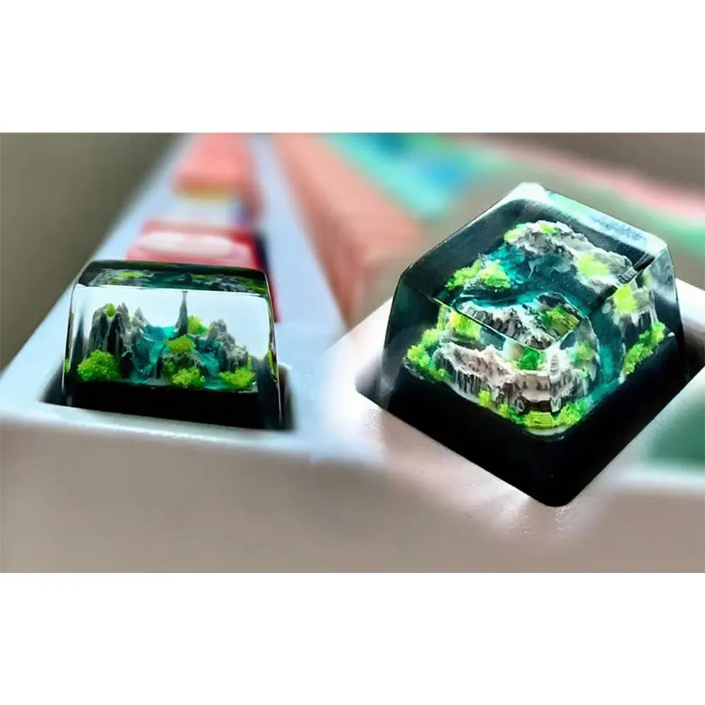 산과 바다 키캡 아티산 레진 고급 DIY PC 게이머  - Gaming Keyboard No Rgb 리뷰 및 가격