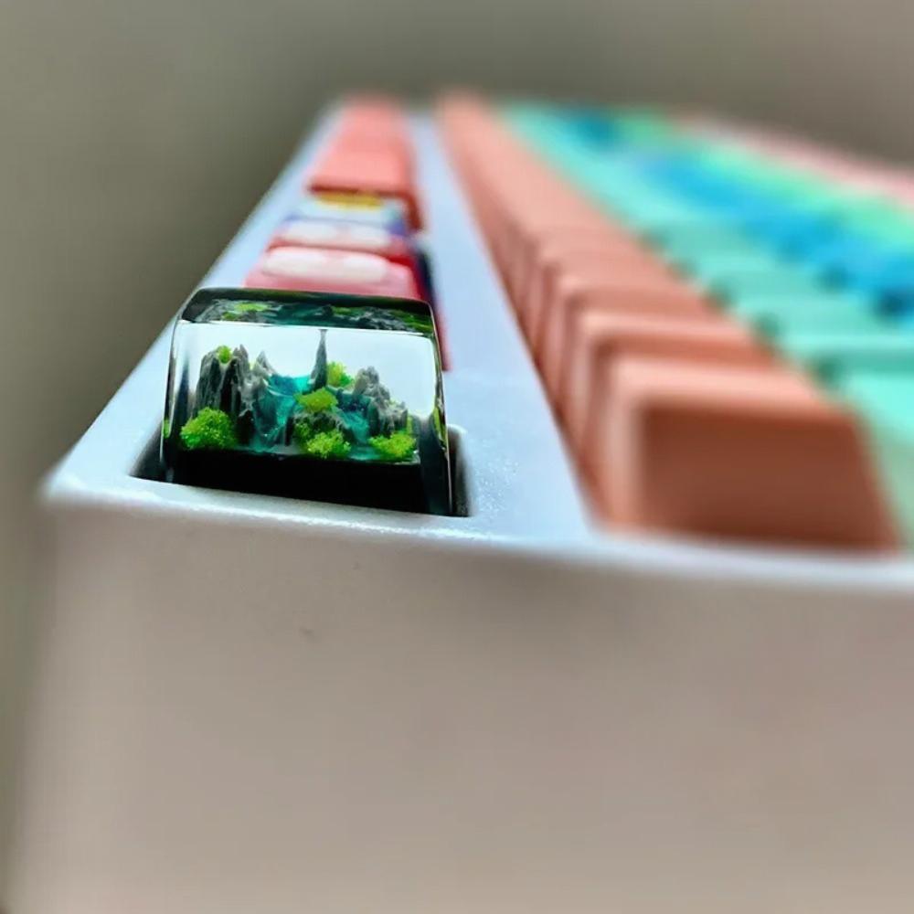 산과 바다 키캡 아티산 레진 고급 DIY PC 게이머  - Gaming Keyboard No Rgb 리뷰 및 가격